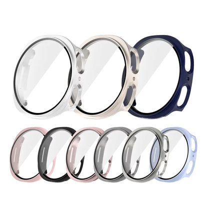 Tempered Glass+Case For Samsung Galaxy Watch8 40mm44mm, All-Around Screen Protector Hard PC Bumper For Galaxy Watch 8 Classic 46