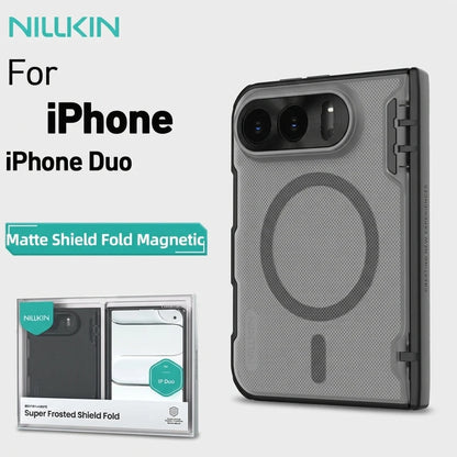 Nillkin For iPhone Duo Cases For MagSafe Matte Shield Fold Magnetic Slim Shockproof Bumper Lens Protection Cover For iPhone Fold