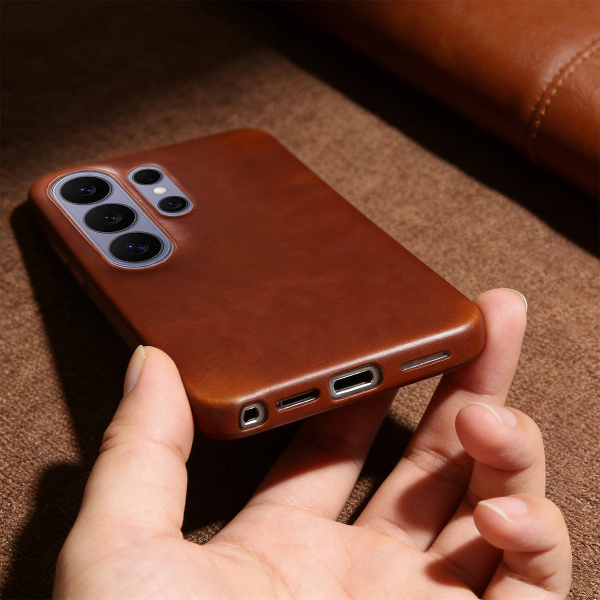 For Magsafe Oil Wax Genuine Leather Magnetic Case For Samsung Galaxy S26 Ultra S25 S23 S24 FE S22 S21 Plus S20 Phone Back Cover