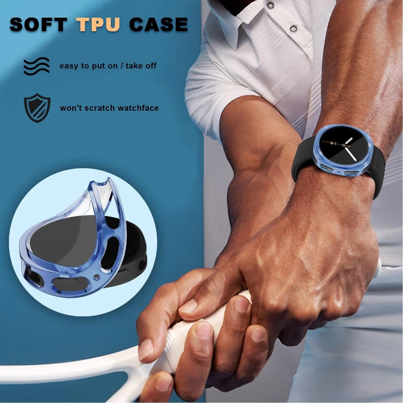 Soft TPU Case+Film For Samsung Galaxy Watch 8 44mm 40mm Accessories Screen protector All-Around cover on Samsung Watch 8 40mm