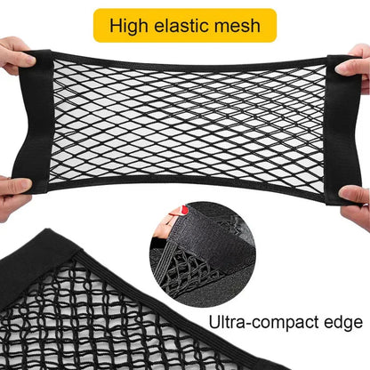 Car Back Rear Trunk Seat Elastic String Net Magic Sticker Mesh Storage Bag Pocket Cage Auto Organizer Seat Back Bag