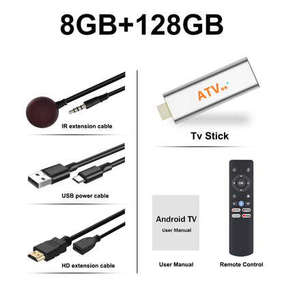 Q15 Android 16 TV Stick H313 Max Memory 256GB Voice Remote Support 2.4G 5G Wifi BT5.4 Quad Core Home Theater Smart Media Player