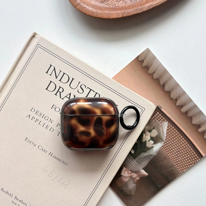 Autumn Winter Retro Brown Amber Pattern With Hook Shockproof Protective Earphone Cover Case for AirPods 1 or 2 3 4 5 Pro 2 Pro 3