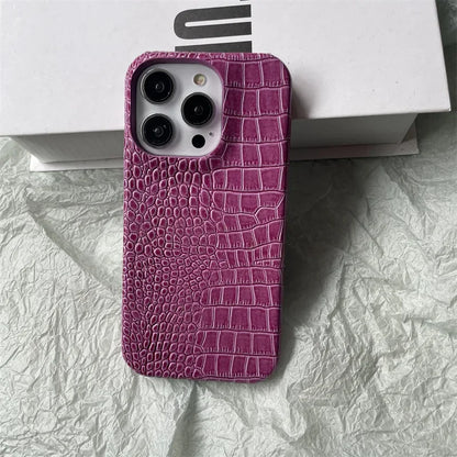 New Suitable for iPhone 16pro Phone Case 15promax Crocodile Pattern 14pro 13 Half Pack 12 11 XR Anti Drop Hard Protective Cover