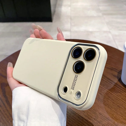 Original Liquid Glass Full Camera Protect Case For IPhone 17 Air 16 15 14 Plus 13 12 17 Pro Max ShockProof Soft Silicone Cover