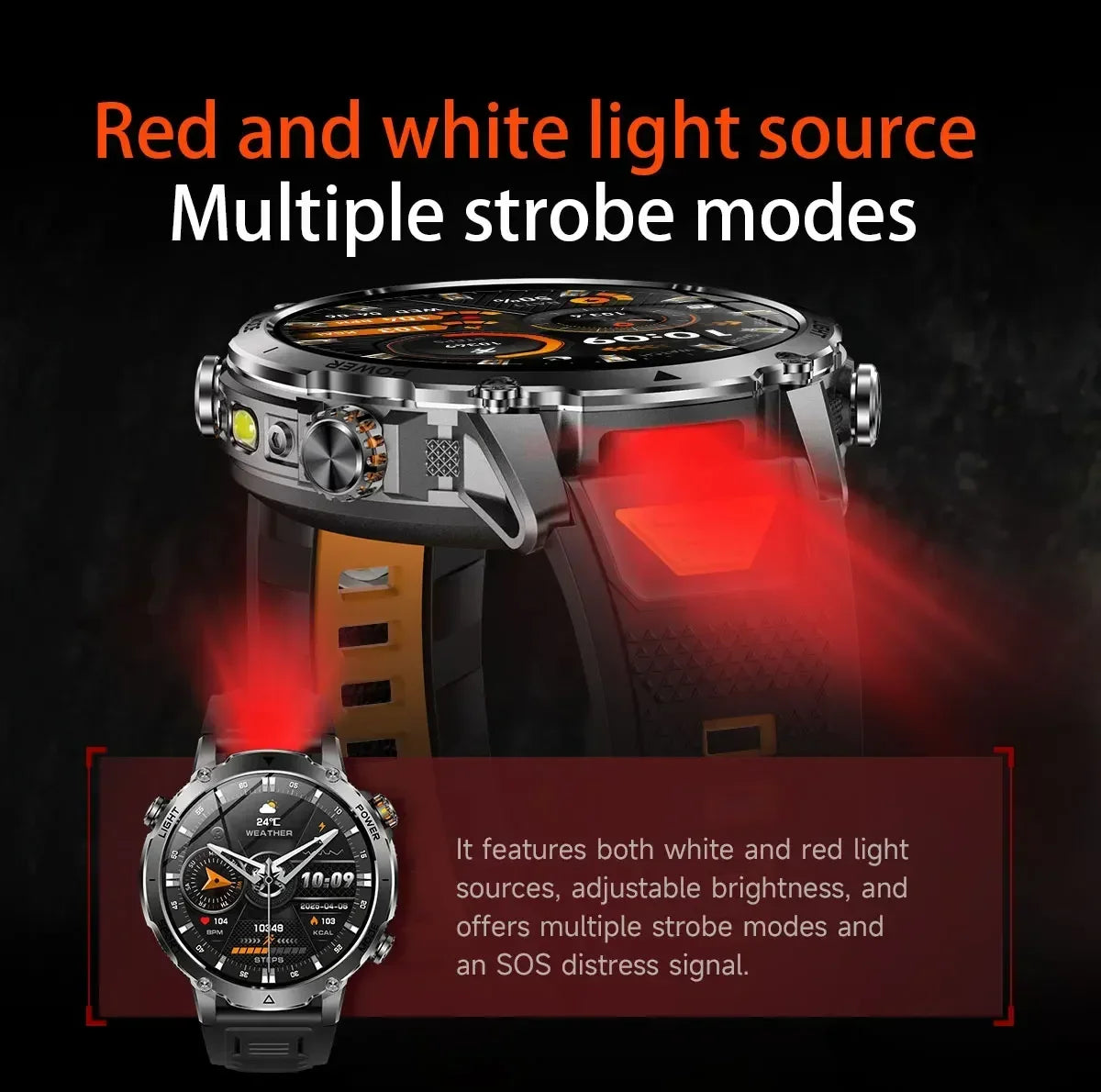 Brand+TANK Ultra 1400mAh Big Battery Smart Watch Men GPS Path Sport Flashlight BT Call Waterproof Outdoor Military Smartwatches