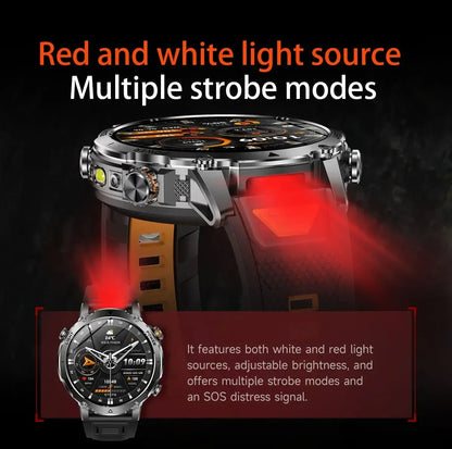 Brand+TANK Ultra 1400mAh Big Battery Smart Watch Men GPS Path Sport Flashlight BT Call Waterproof Outdoor Military Smartwatches
