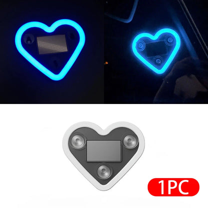SEAMETAL Universal Car Solar Heart-shaped Light Car Window LED Peach Heart Atmosphere Lamp for Car Exterior Interior Decoration