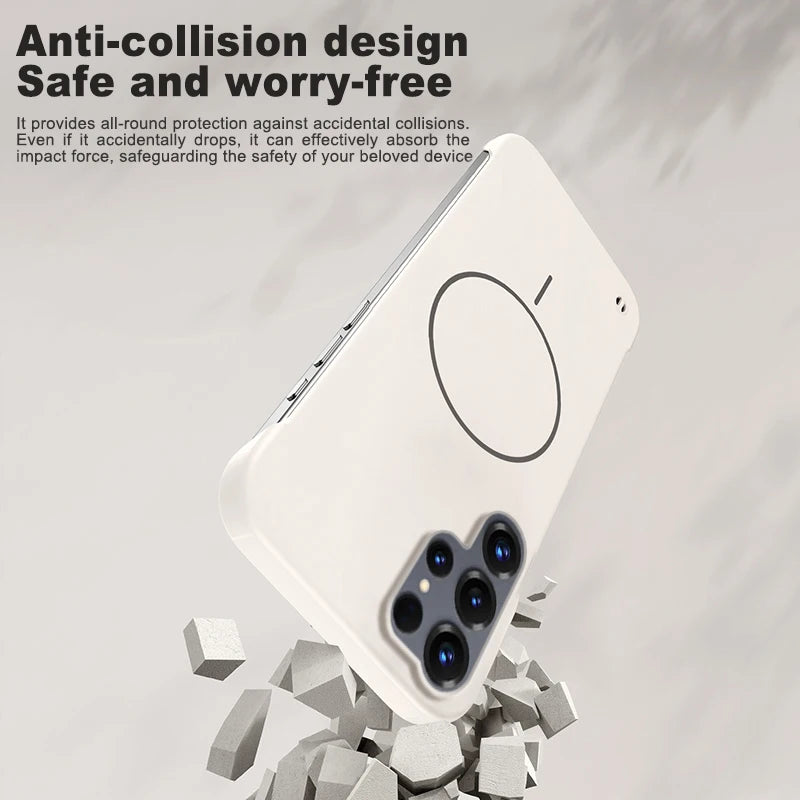 Frameless Magnetic PC Case For Samsung S26 S25 S24 Plus S23 Ultra S20 S21 S10 Note 20 A56 A16 A55 A35 A15 A54 A34 A24 A14 Cover