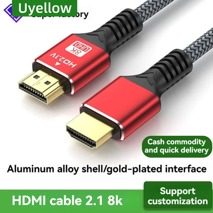 Uyellow 48Gbps HDMI-compatible Cable 8K 60Hz 50cm 1m 2m 3m 5m HDMI-compatible 2.1 Cable 4K 120Hz HDR 3D Effect Video for HDTV PC