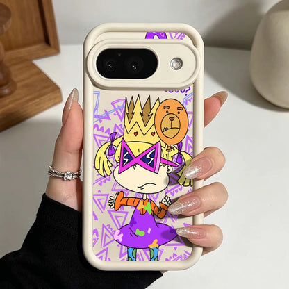 R-Rugrats C-Chuckie Finster Phone Case For Google Pixel 10 9 8 7 9a 8a 7a Pro XL Eye Ladder Silicone Cover
