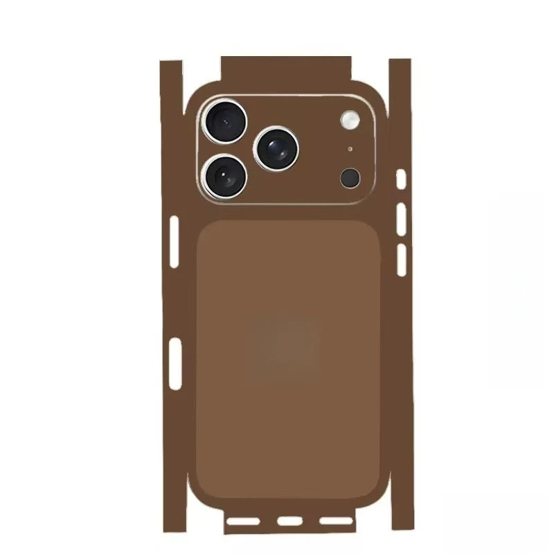 For Apple iPhone 17 16 15 14 IPhone13 Pro Max Full Body Wrap Decal Skin 3D Plain Color Rear Protective Sticker Film