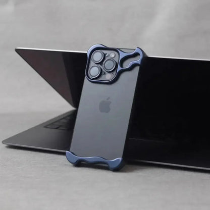 Irregular Metal Bumper Phone Case For IPhone 18 17 16 15 14 13 12 Pro Max Plus Lens Film Protect Bare Aluminum Shockproof Cover