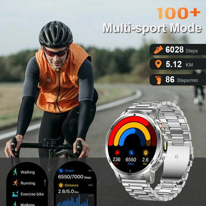 MEVADEN 1.85" Large Screen Outdoor Sports  Smart Watch Bluetooth Call LED Flashlight 1000mAh Health Monitor Smartwatch MD60