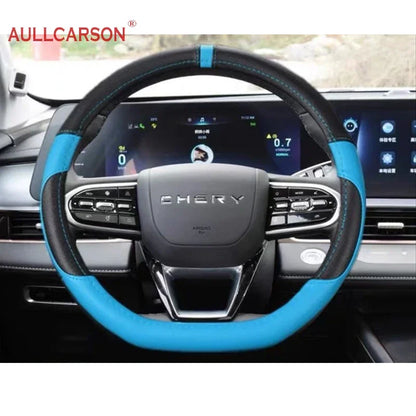 For JAECOO J7 2023 2024 Steering Wheel Cover Breathable Anti Slip PU Leather Car Accessories