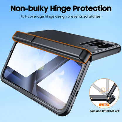 Magnetic Case for Google Pixel 10 Pro Fold with Hidden Kickstand,Built-in 9H Glass Screen Protector & Hinge Protection-Black