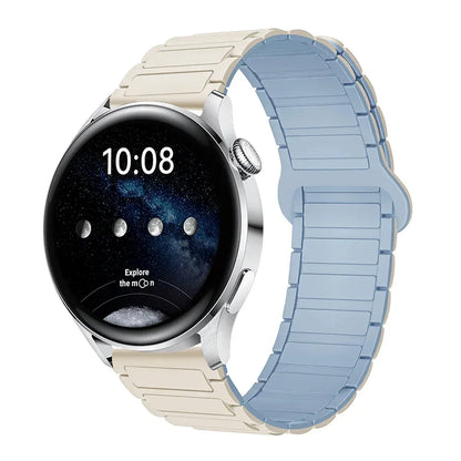 18mm 20mm 22mm Magnetic Loop Band for Samsung Galaxy Watch 7/6/5 Pro/4/Classic Silicone Link Bracelet Huawei GT 2-2e 3-4 Strap