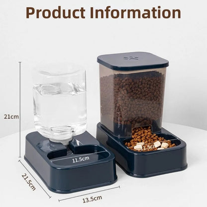 1.2L/1.5L Pet Automatic Feeder Plastic 2 Styles Cat Dog Water Dispenser Feeder Set Large Capacity 3 Colors