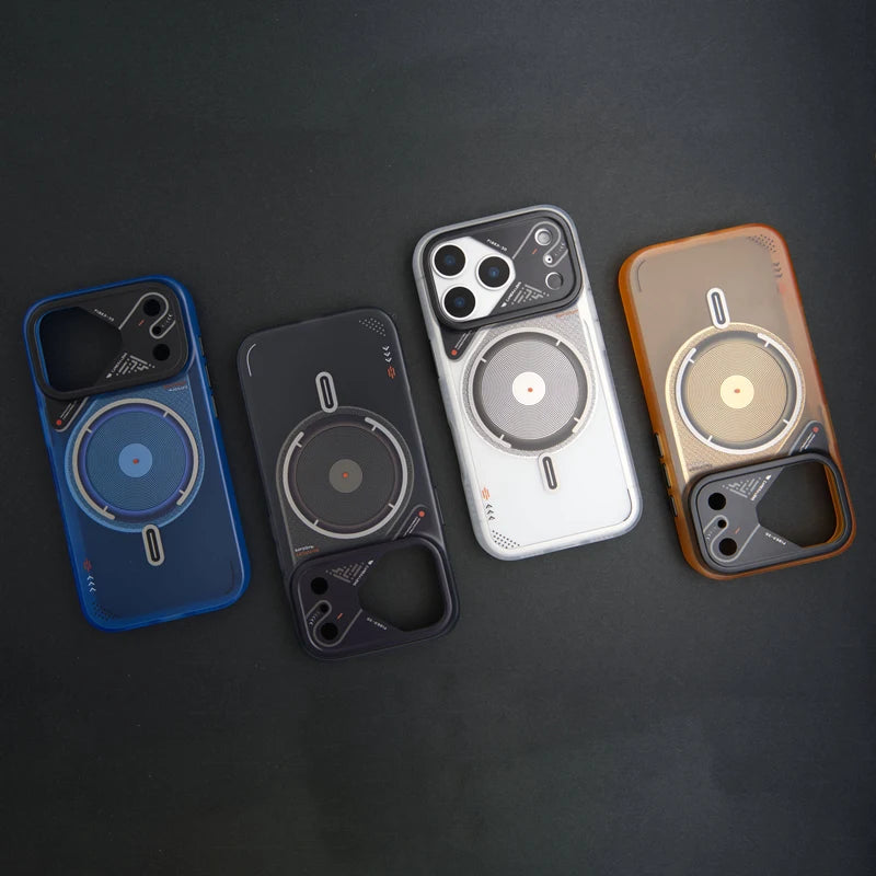 For MagSafe Luxury Mechanical Style Magnetic Phone Case For iPhone 17 Air 16 Pro 15 14 13 Pro Max Wireless Charging Armor Cover