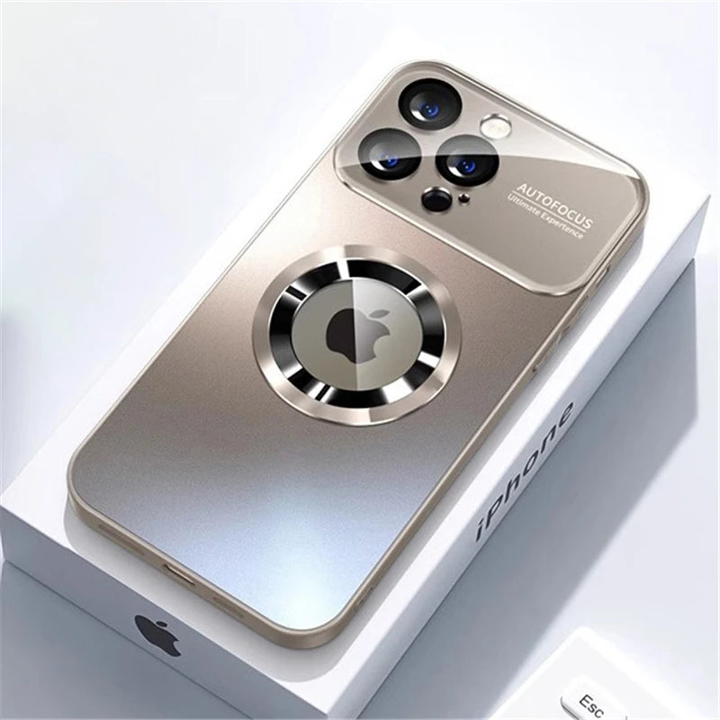 Luxury Titanium Metallic Color Matte Magnetic Case for iPhone 17 16 Pro Max 15 14 Plus 13 12 For Magsafe Wireless Charge Cover