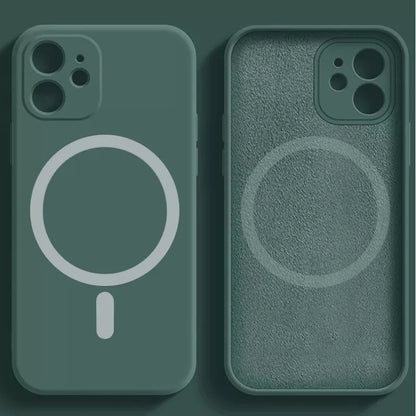 For Apple Magnetism Cover Original Liquid Silicone Magsafe Case Iphone 14 13 12 Mini 11 Pro Max X Xs Xr 7 8 Plus Se 202 Flocking
