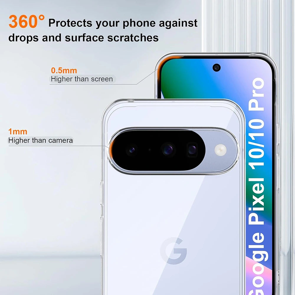 Ultra Thin Transparent Silicone Soft Case For Google Pixel 10 9 Pro XL 9A Clear Slim Shell For Google10 Back Cover Shockproof