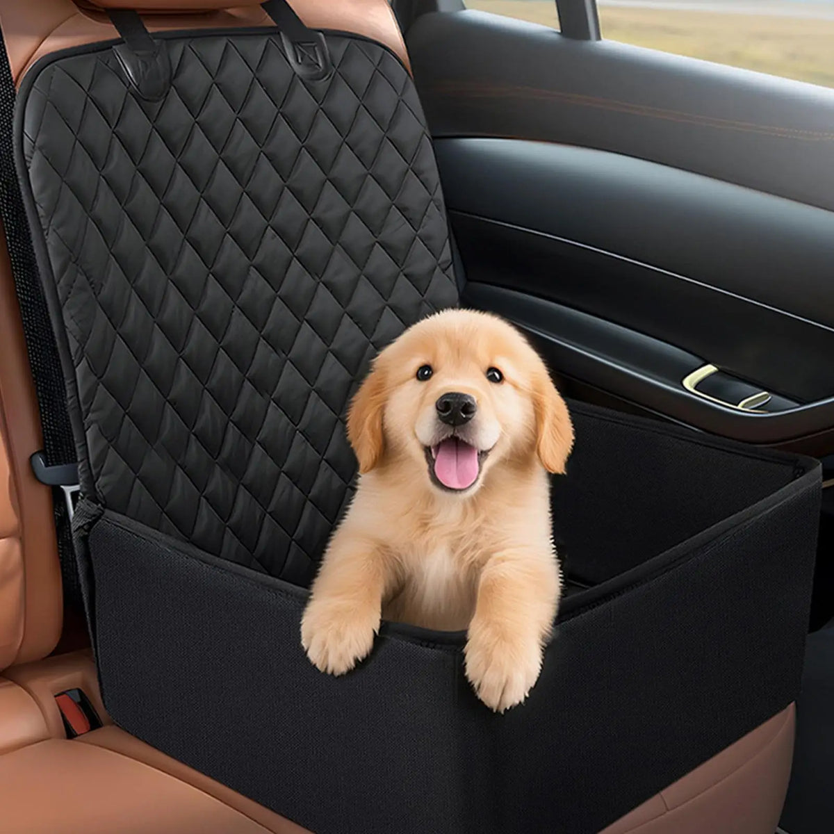 Dog Car Seat Large Waterproof Back Seat Extender for Dogs Cats, Waterproof Safety Car Seat Cushion Carrier Cover Easy Clean