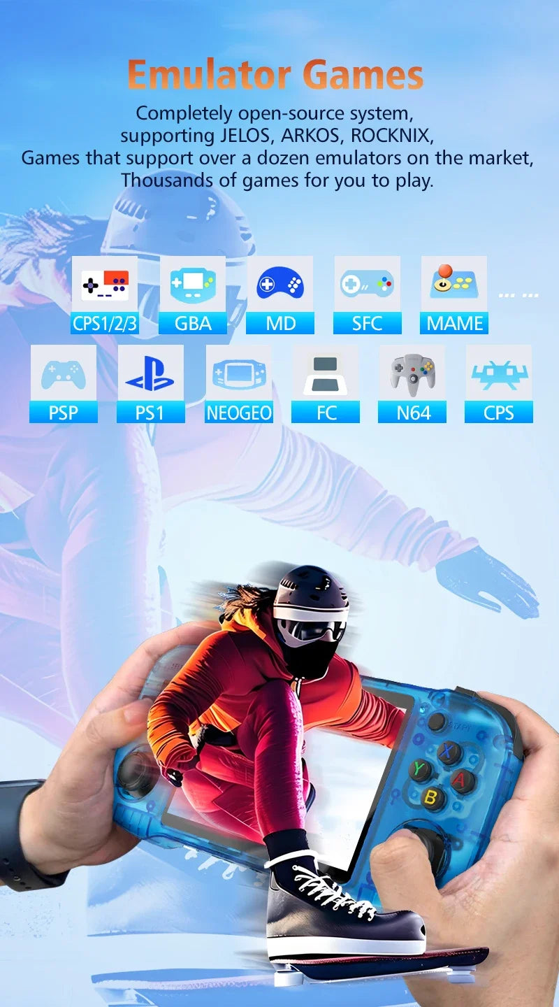 R46H Retro Handheld Game Console Linux System 4.2Inch IPS Portable Pocket Player 128G 29K Games Video Gaming Kids Gifts R36S MAX