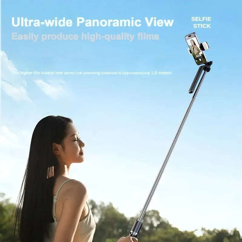 1700mm Wireless Selfie Stick Tripod for Smartphone, Extendable Foldable Phone Stand, Portable Monopod with Stable Shooting
