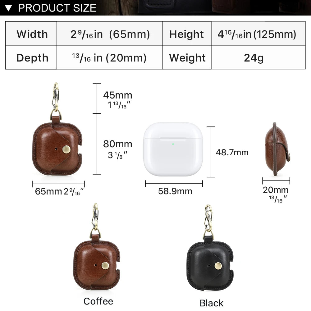 Genuine Leather Case For AirPods 4 Earphone Case Cover For Apple Air Pods 4th Generation 2024 Protector Headset Shell