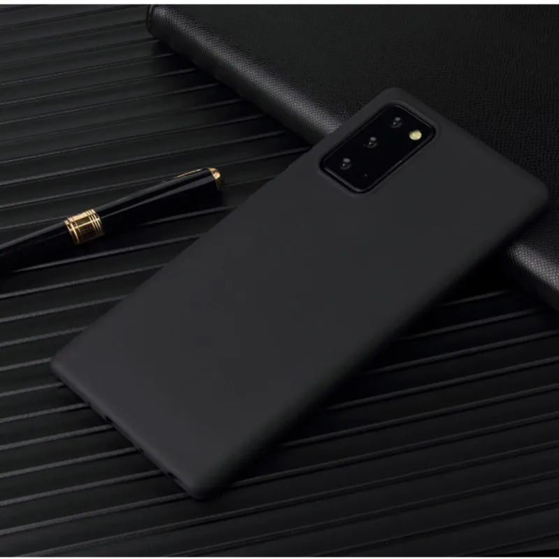 For Samsung Galaxy S20 S20 Ultra S9 S10 lite S10e Note 8 9 10 Plus A10 A20 A50 A70 M10 M20 Solid Color Silicone Cover Case