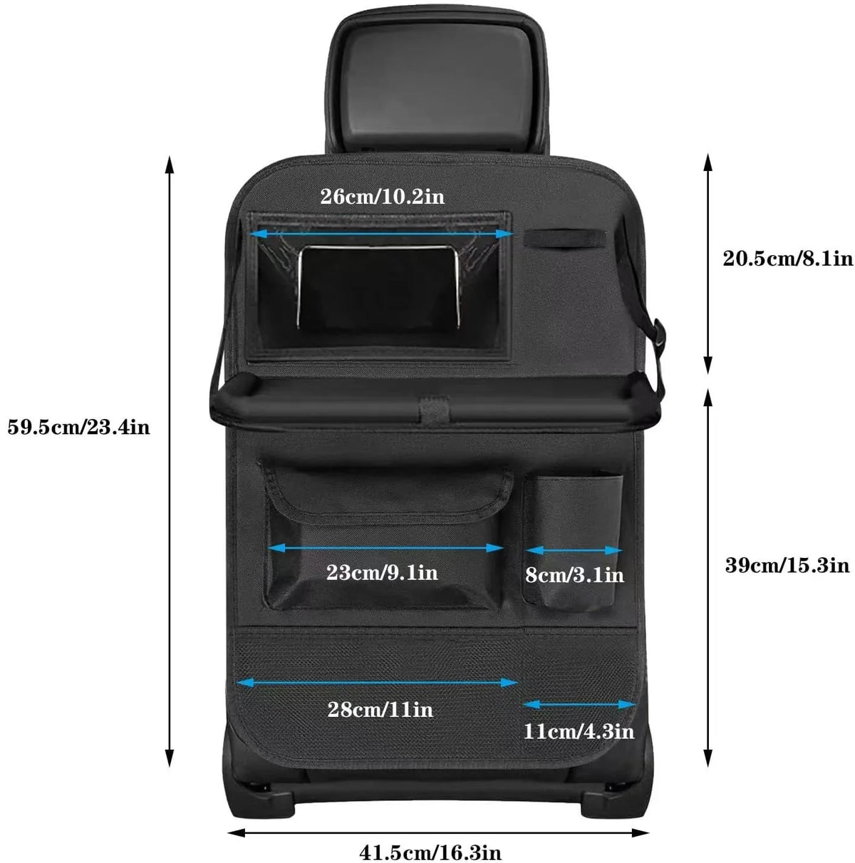 Car Backseat Folding Table Tray Multifunctional Hanging Storage Bag Seat Back Organizer Portable Travel Essential