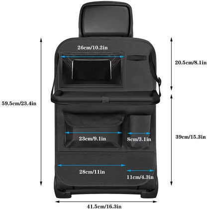 Car Backseat Folding Table Tray Multifunctional Hanging Storage Bag Seat Back Organizer Portable Travel Essential