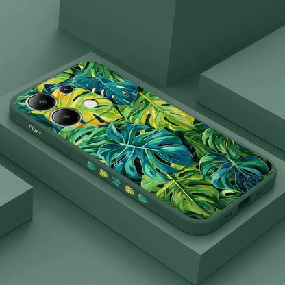 Monstera Deliciosa Phone Case For Xiaomi Redmi Note 14 13 12 12S 11 11S 10 10S 9 9S Pro Plus 4G 5G Liquid Silicone Cover