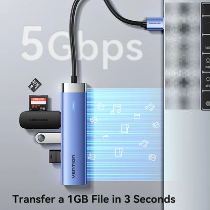 Vention USB 3.0 Ethernet Adapter HUB RJ45 1000Mbps Lan for MacBook Laptop Lenovo Windows PC  USB C HUB 3.0 Ethernet HUB Switch