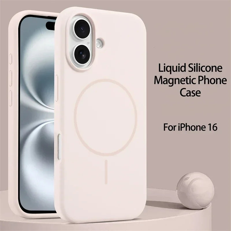 Luxury Original Liquid Silicone For Magsafe Case For iPhone 17 16 15 14 13 12 11 Pro Max Magnetic Wireless Charging Soft Cover