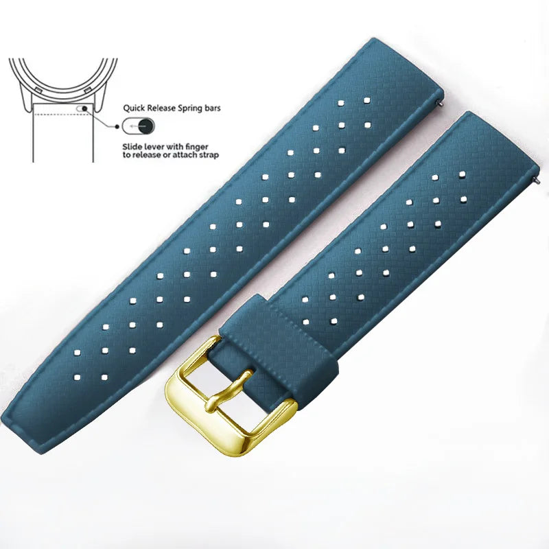 Tropical Silicone Watch Band Quick Release Watch Band 18mm 20mm 22mm Rubber Tropic Smart Watch Strap Waterpfroof Muti-Color