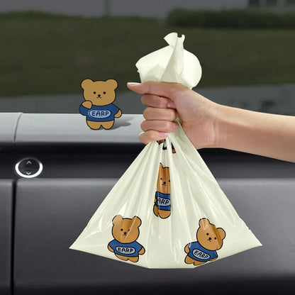 20/40/60pcs Car Garbage Bin Leave No Trace Little Bear Adhesiv Disposable Garbage Bage Portable Clean Bag Universal Trash Can