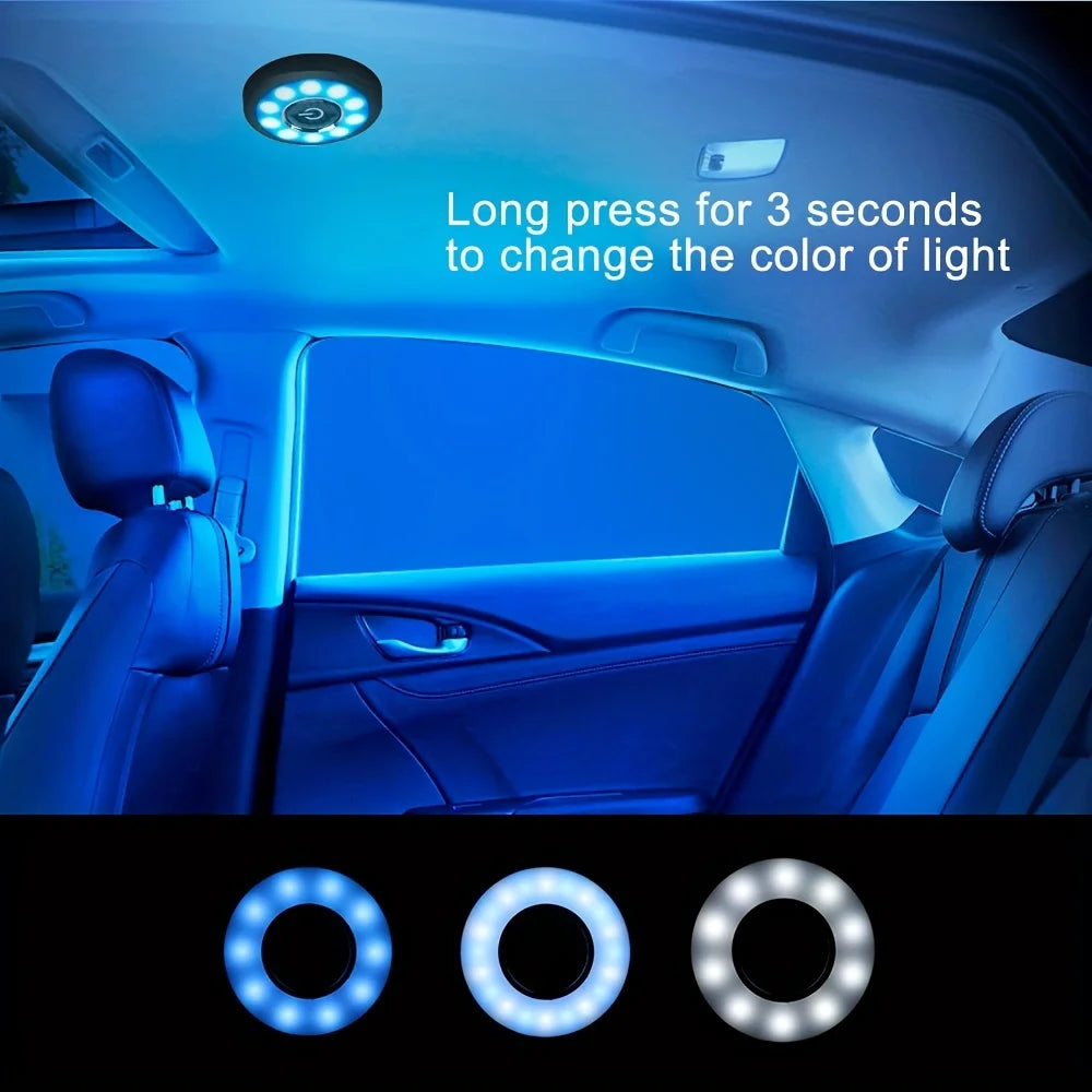 LED Night Car Backseat Ceiling Roof Light Kits Square Dome Vehicle Indoor Ceiling Lamp Magnetic LED Car Interior Reading Light