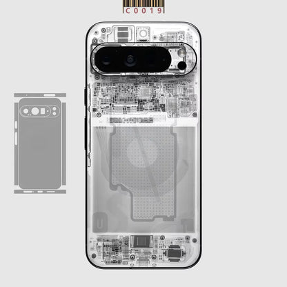 C002 Skin Full Wrap New Xray Design Sticker Plain Color Phone Full Protection Cover Decal Premium For Google Pixel 9 Pro