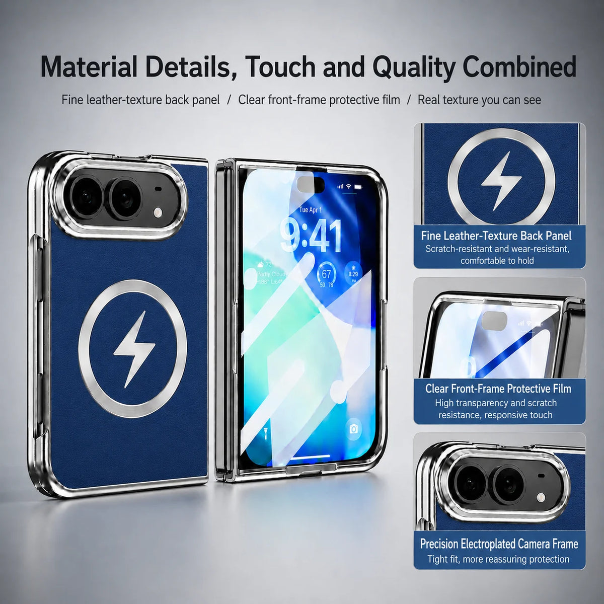 For Apple iPhone Duo case, comes with front screen protector, raised camera to prevent scratches, lightning pattern design