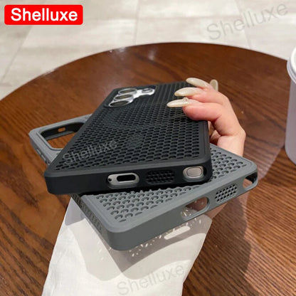 S26 Ultra Cooling Magnetic Case Shelluxe Breathable Mesh PC Hard Cases For Samsung Galaxy S26 S25 S24 S23 S22 Plus Ultra Cover