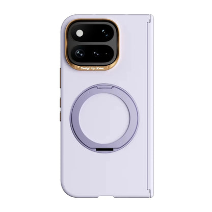 Magnetic Shockproof Skin-Feel Cute Phone Case For Google Pixel 11 Pro Fold With 360 Rotating Bracket Metal Lens protect Cover