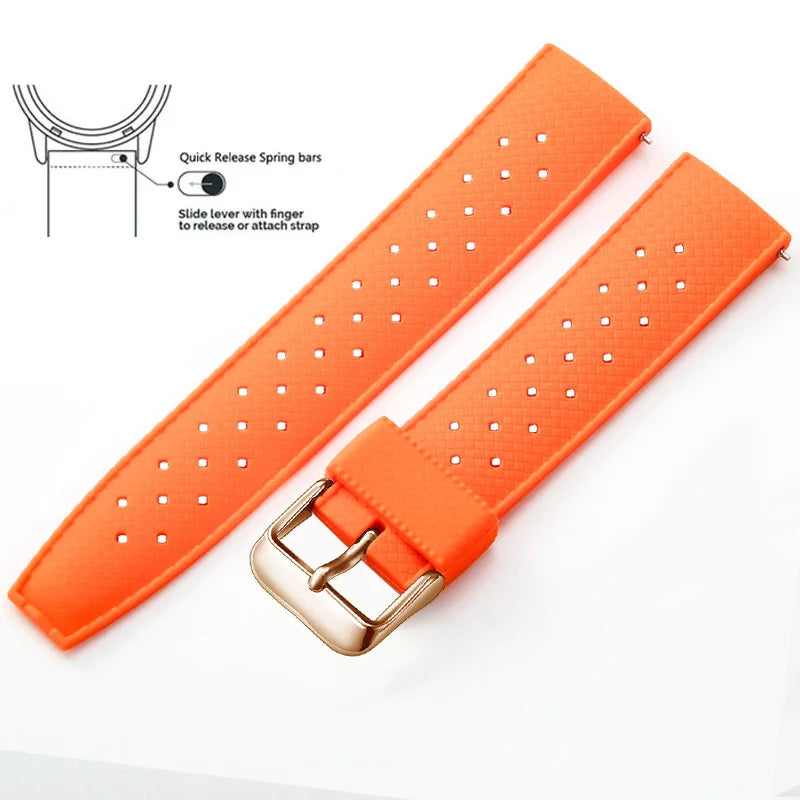 Tropical Silicone Watch Band Quick Release Watch Band 18mm 20mm 22mm Rubber Tropic Smart Watch Strap Waterpfroof Muti-Color