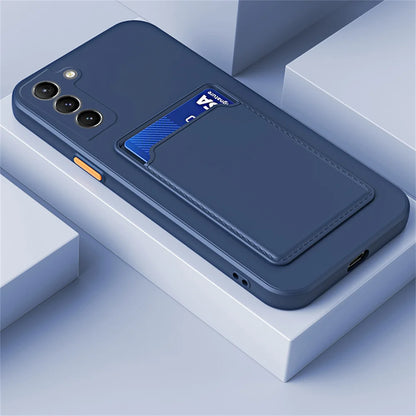 TPU Soft Silicone Card Slot Wallet Case For SamSung S26 S25 S24 S23 S22 S21 FE Plus Ultra Note 20 A54 A34 A24 A15 A25 A35 A55