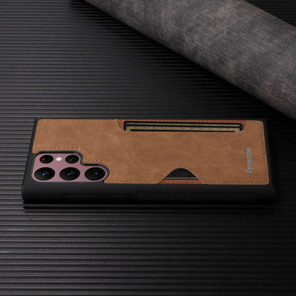 Retro Card Holder PU Leather Case for Samsung Galaxy S26 S25 S24 Ultra S23 S21 FE S22 S20 S10 S9 S8 Plus Note 20 10 Phone Cover