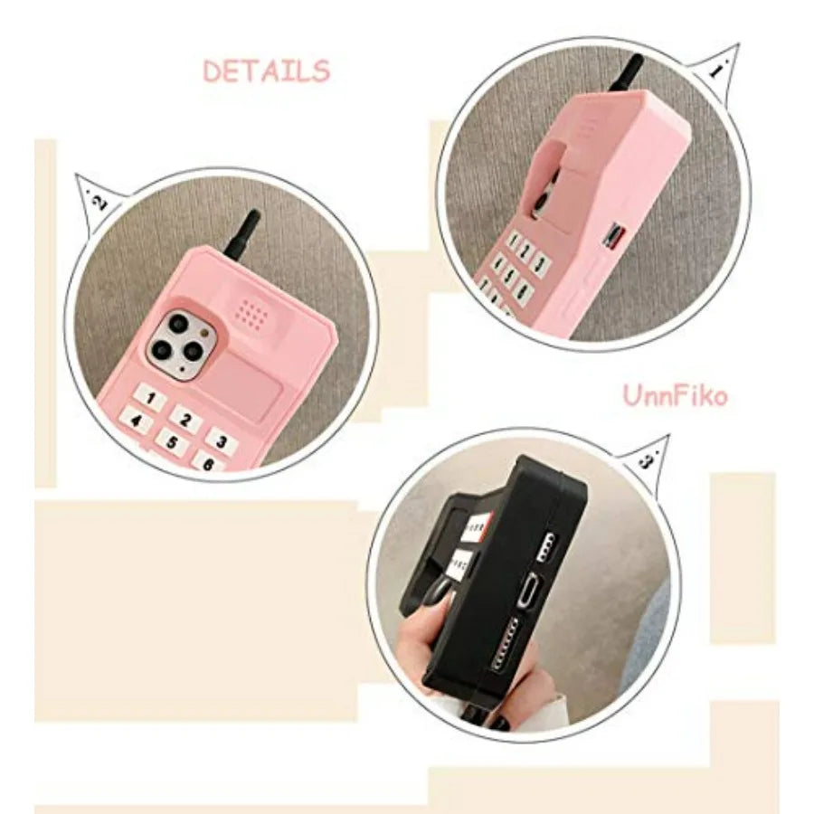 3D Silicone Case Compatible with iPhone 17 Pro Max, Retro Classic Creative Soft Rubber Bumper Cover Cool Fun Thick Protective S