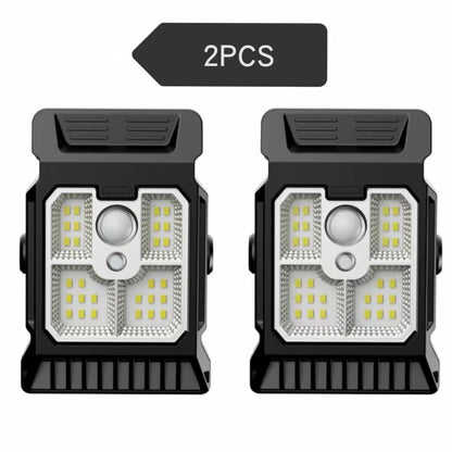 1-4PCs Solar Clamp on Sensor Motion Lights Outdoor Waterproof Work Light 3 Lighting Mode Camping Lamp Fence Wall Garage Led Lamp