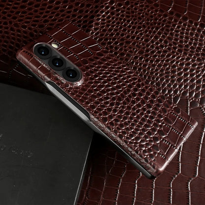 Luxury Hand Crafted Genuine Leather Case For Samsung Galaxy Fold 6 Fold5 3 Mobile Phone Cover Galaxy Z Flip6 Back Shell Coque
