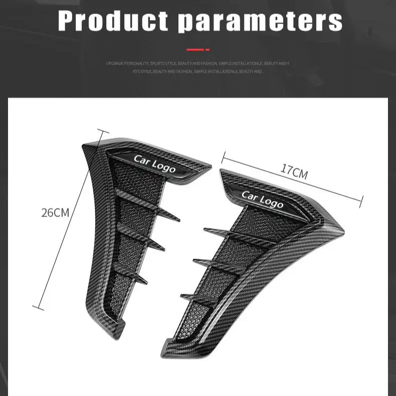 2pcs Carbon Black Car Side Wing Fender Sticker Decals Body For Skoda Fabia 1 2 Octavia a7 RS Superb Rapid Yeti Karoq Vision